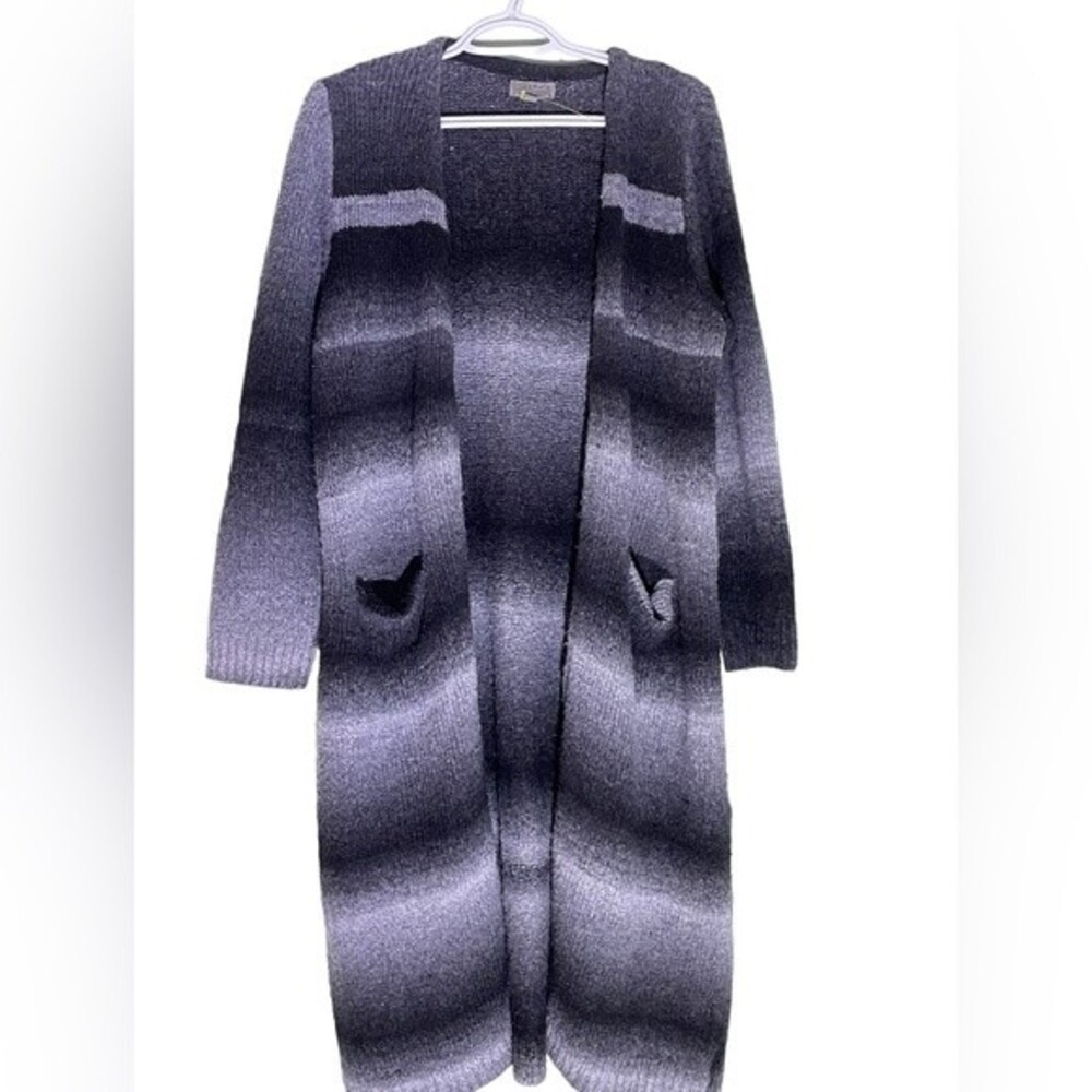 JOSEPH A. Black and White Ombre Sweater Duster